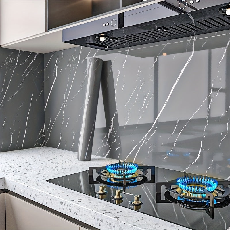 Marble Kitchen Wall Sticker Waterproof Oil-Resistant Self-Adhesive Decor
