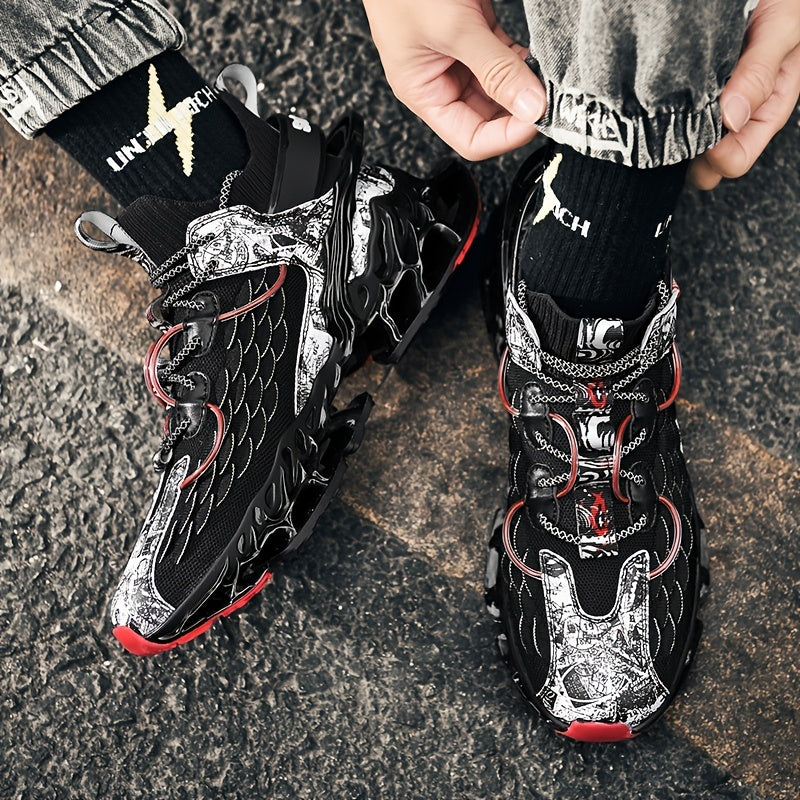 Erkaklar uchun nafas oladigan poyabzal, zarbani yutish va yengil, sirpanmaydigan dizayn bilan, yugurish, tennis, sport zali, tasodifiy yurish va sport faoliyatlari uchun.