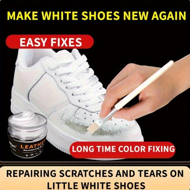 White Leather Repair Kit for Shoes, Bags, and Furniture — Color Fixing Cream