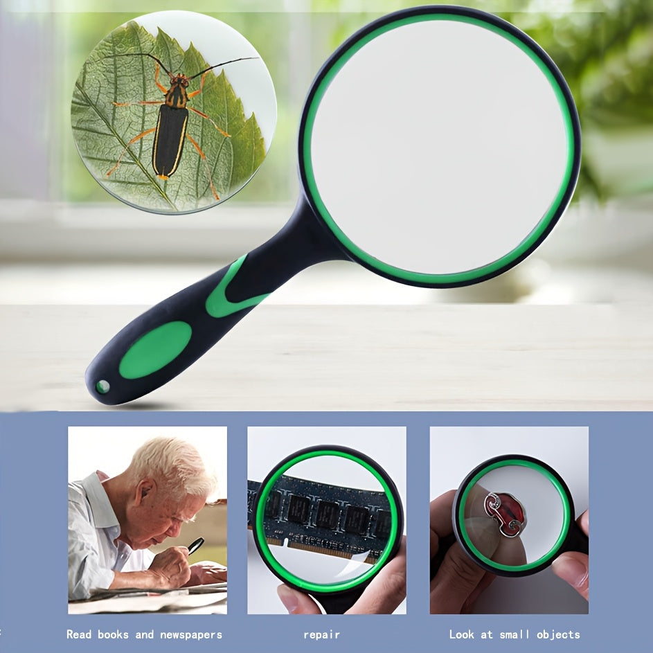 Handheld 30X Magnifying Glass for Reading Maps Science Education Elderly Kids 50mm 65mm 75mm 100mm