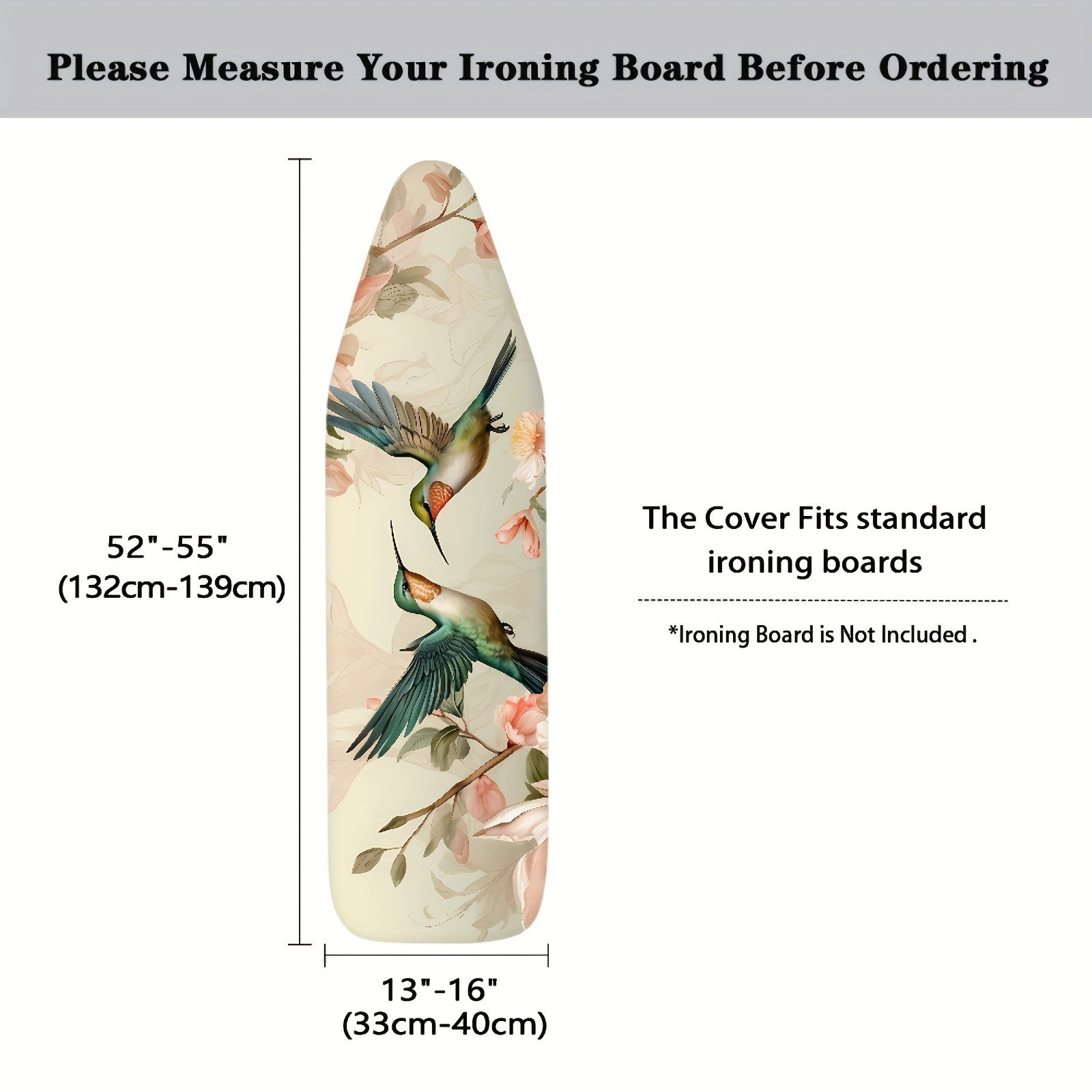 Ironing Station Dust Cover with Hummingbirds Pattern, Easy to Install, Travel-Friendly