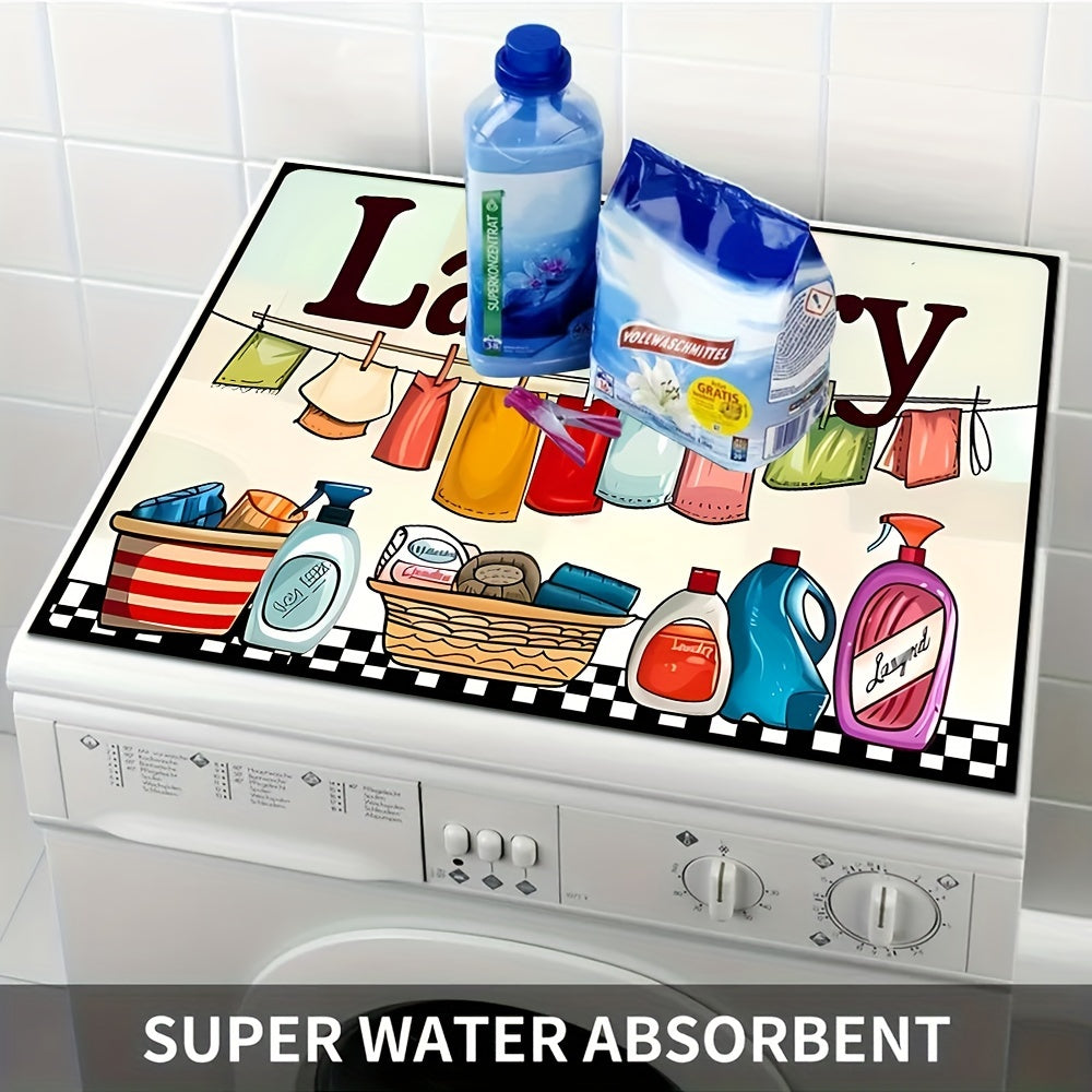 Waterproof Fast-Drying Laundry Room Countertop Drying Mat Polyester Cover Dust Prevention