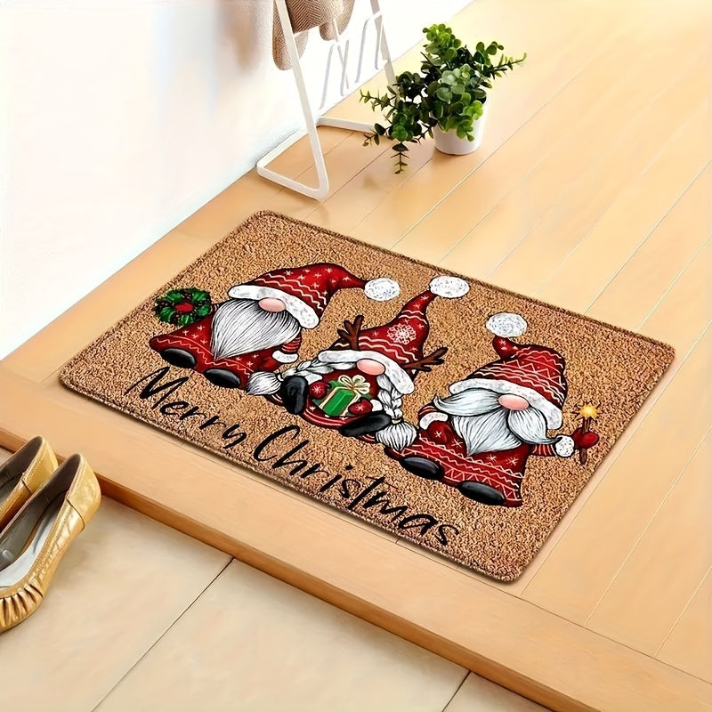Christmas Gnome Door Mat Non-Slip Indoor Outdoor Entry Rug