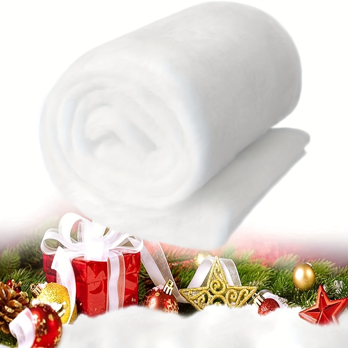 Artificial Snow Decor for Christmas and Holiday Decorations, Includes Snowballs and Backdrops