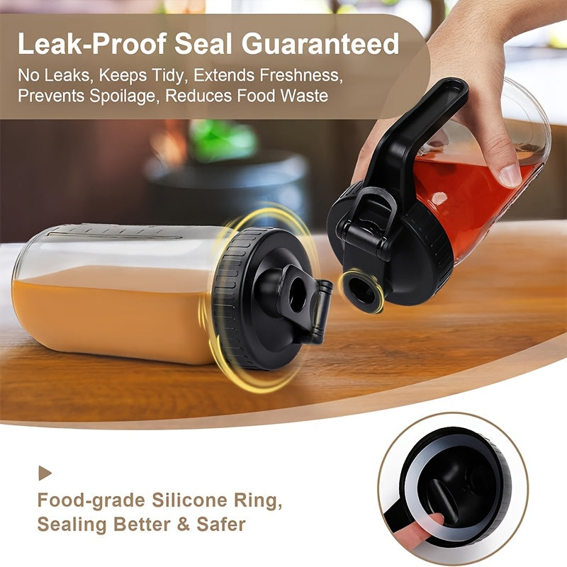 Многоразовая крышка для банок Mason с ручкой, герметичная силиконовая прокладка, крышка с широким горлышком