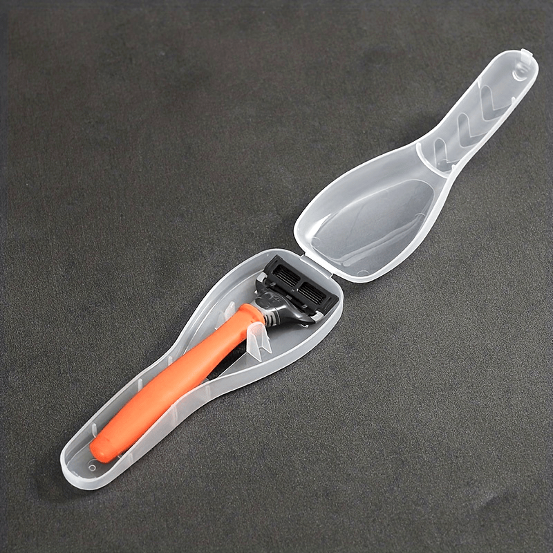 Estuche de plástico para afeitadora de viaje unisex, organizador portátil para almacenamiento de afeitado