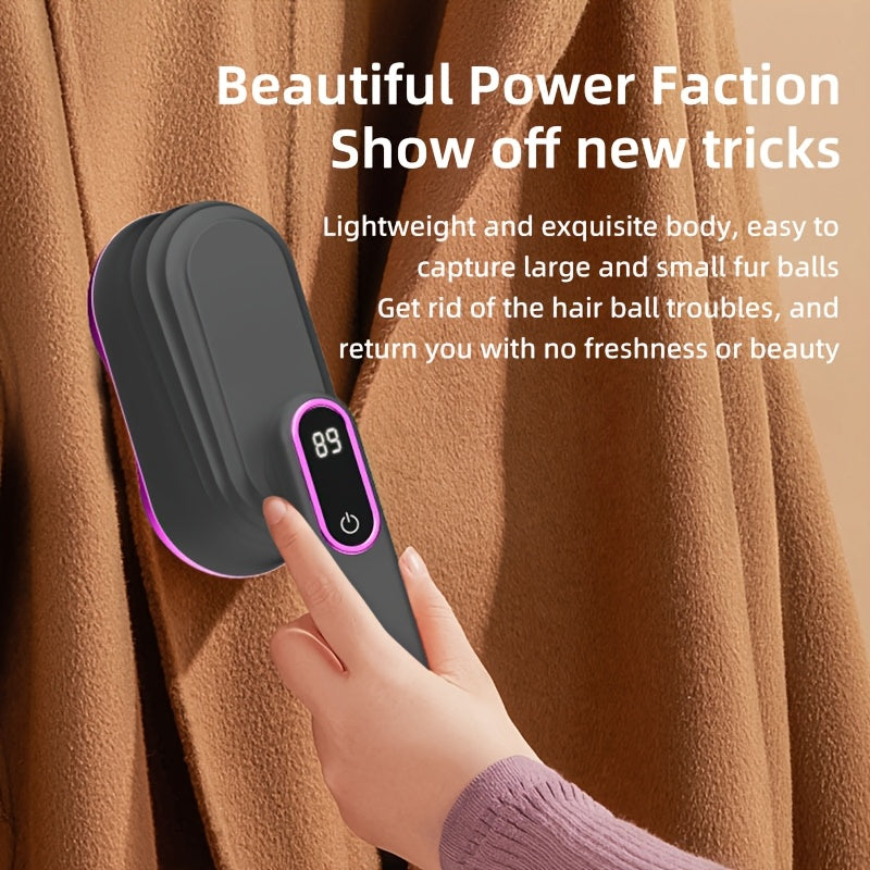 Electric Dual-Head Fabric Shaver with 12 Blades and Digital Display