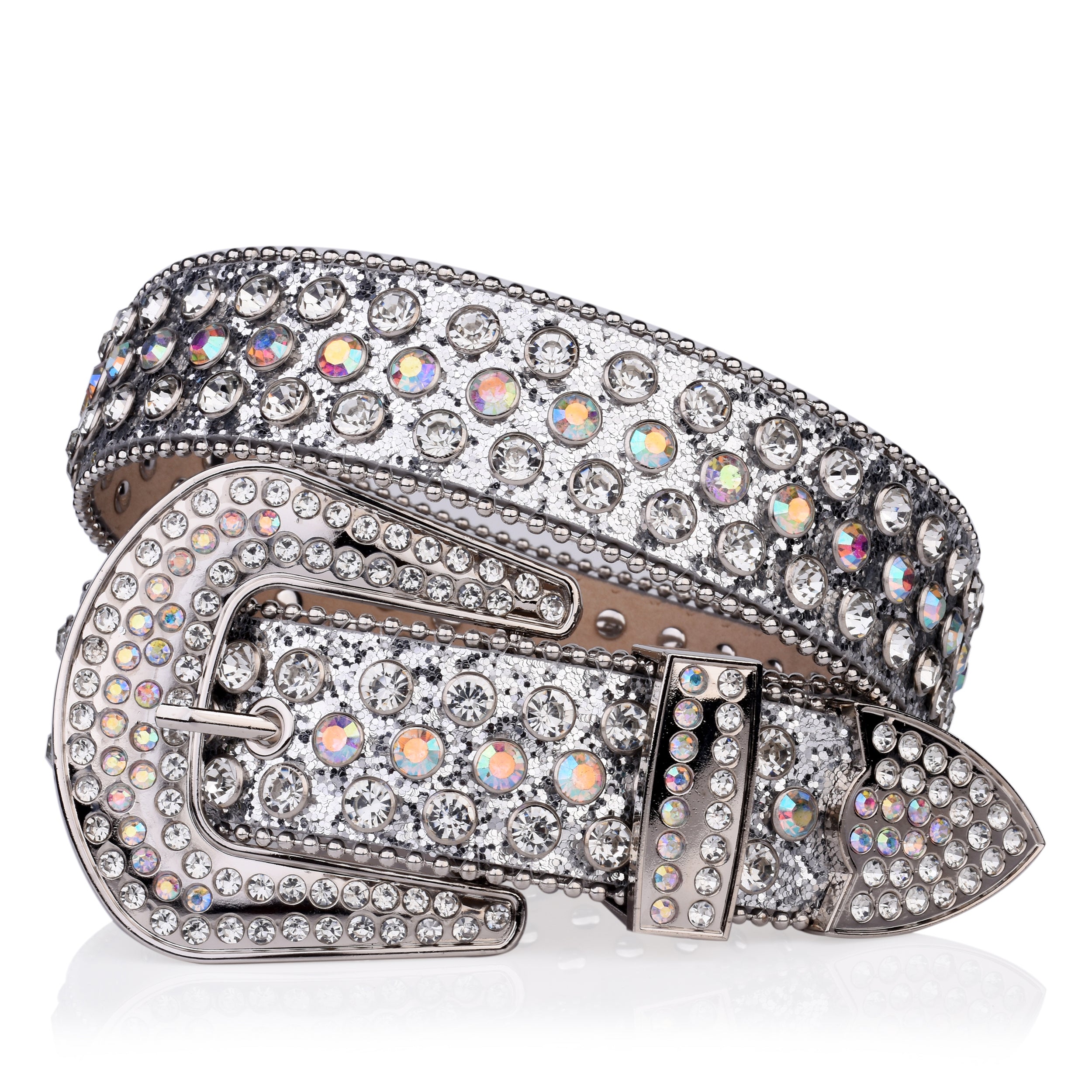 Girls Glitter Crystal Embellished Jeans Belt with Western Cowboy Style