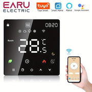 WiFi Smart Thermostat for Electric Floor Heating and Boilers Flush Mount Digital Temperature Sensor Voice Control