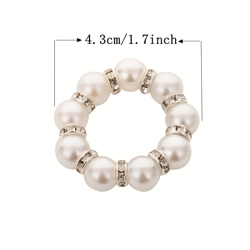 12 Elegant Beaded Pearl Napkin Rings for Weddings and Home Decor