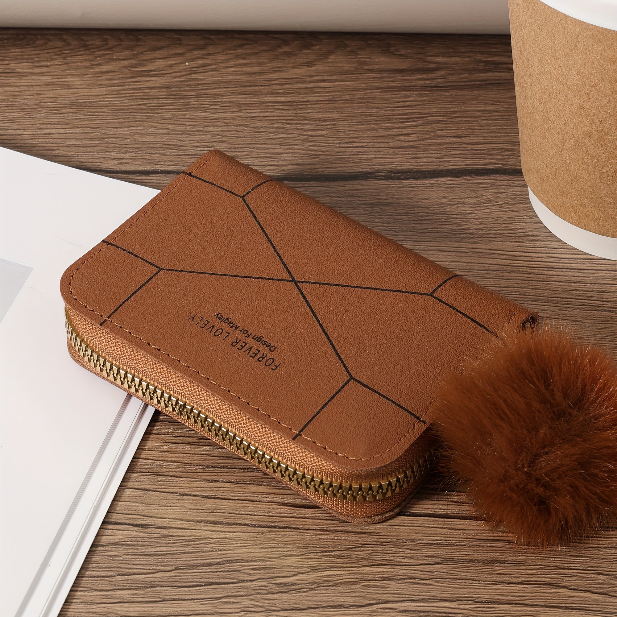 Стильный кошелек на молнии для монет и карт, идеален для повседневного использования, путешествий и школы.