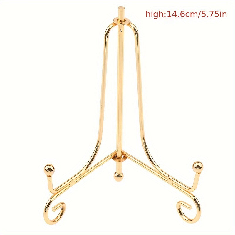 Gold Iron Display Stand for Decor Items, Easy to Assemble, Home and Office Shelving