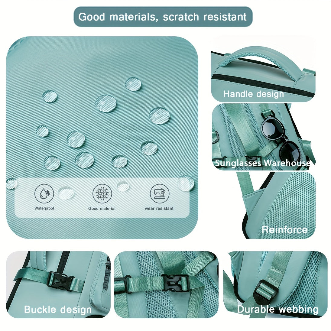 Unisex Water-Resistant Laptop Backpack for Business Travel and Daily Use with USB Charging and Large Capacity