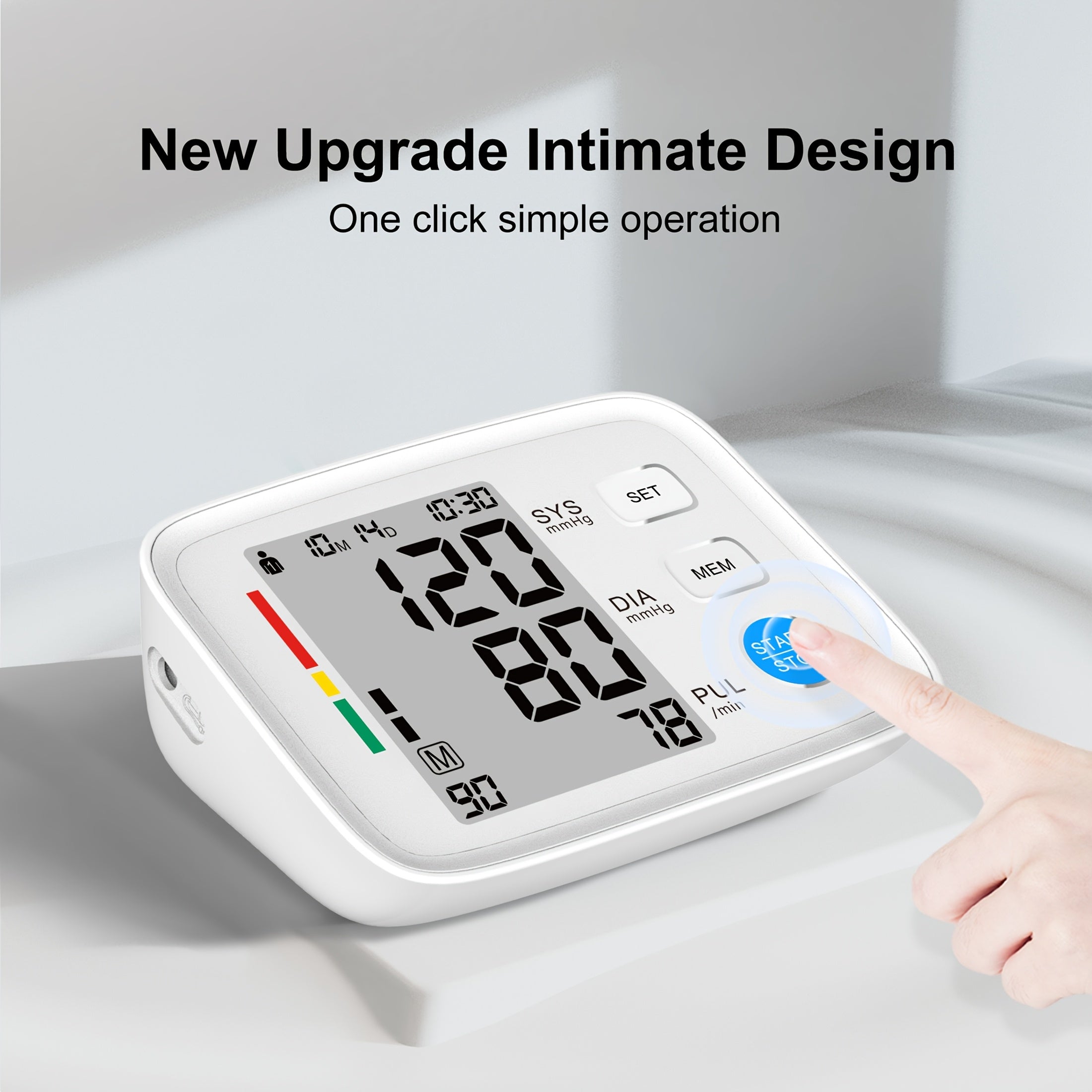 Monitor digital de presión arterial en el brazo con manguito automático 22.1-43.18 cm