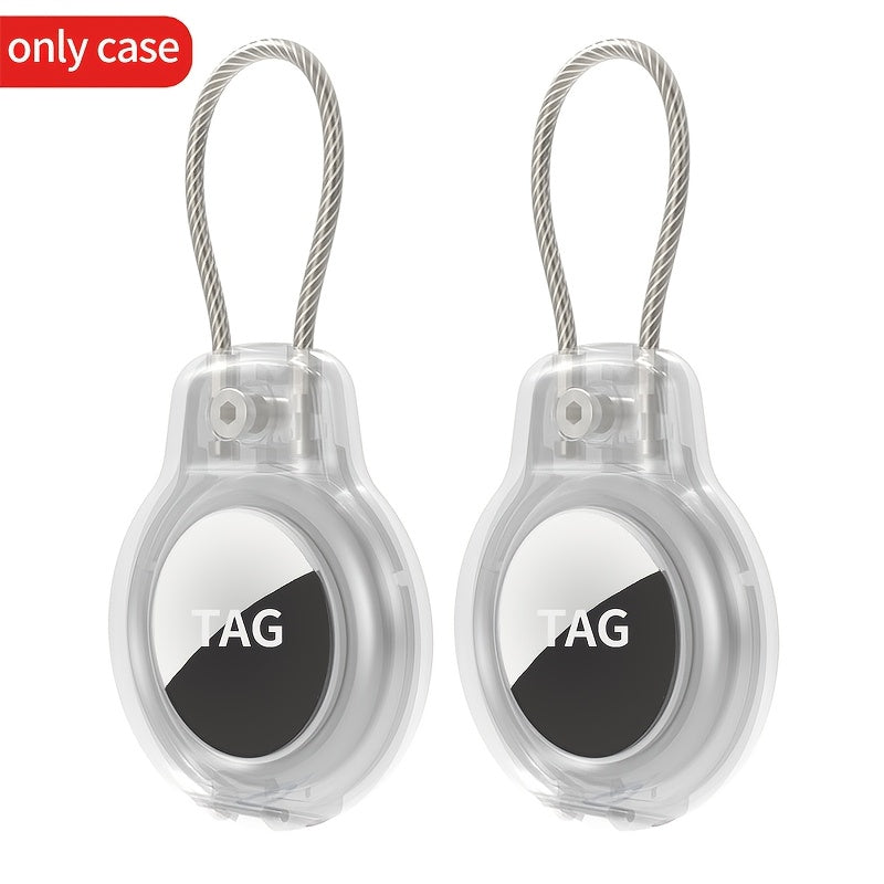 2 piezas de fundas protectoras de acero inoxidable para AirTag, llavero antirrobo, etiqueta de equipaje