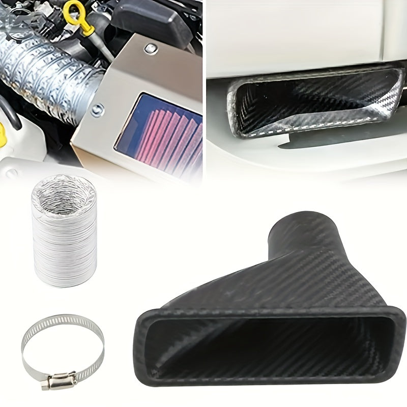 Набор трубок для переднего бампера автомобиля, воздухозаборник, имитирующий карбоновое волокно, турбозаслонка