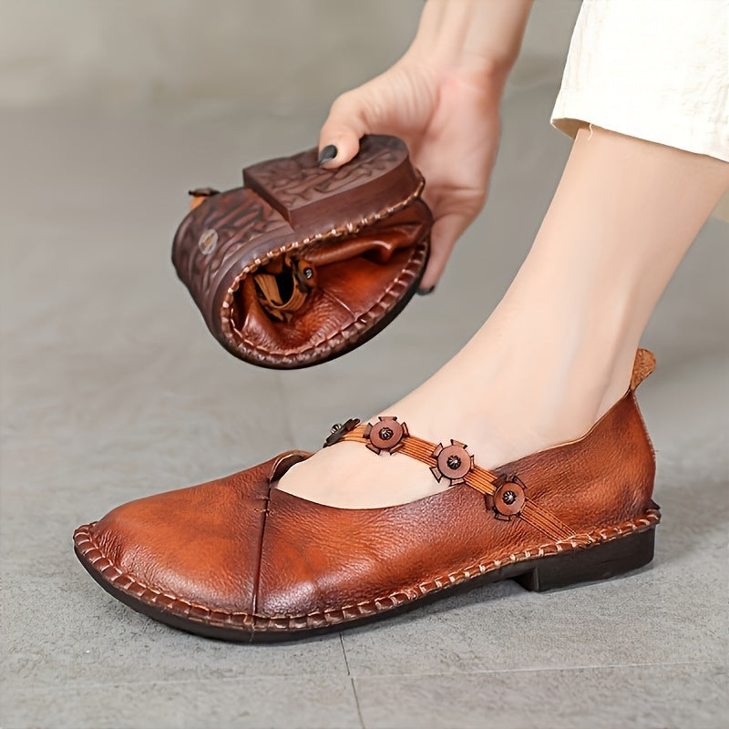 Women's Solid Color Flat Shoes Slip-On Closed Toe Comfortable Shoes