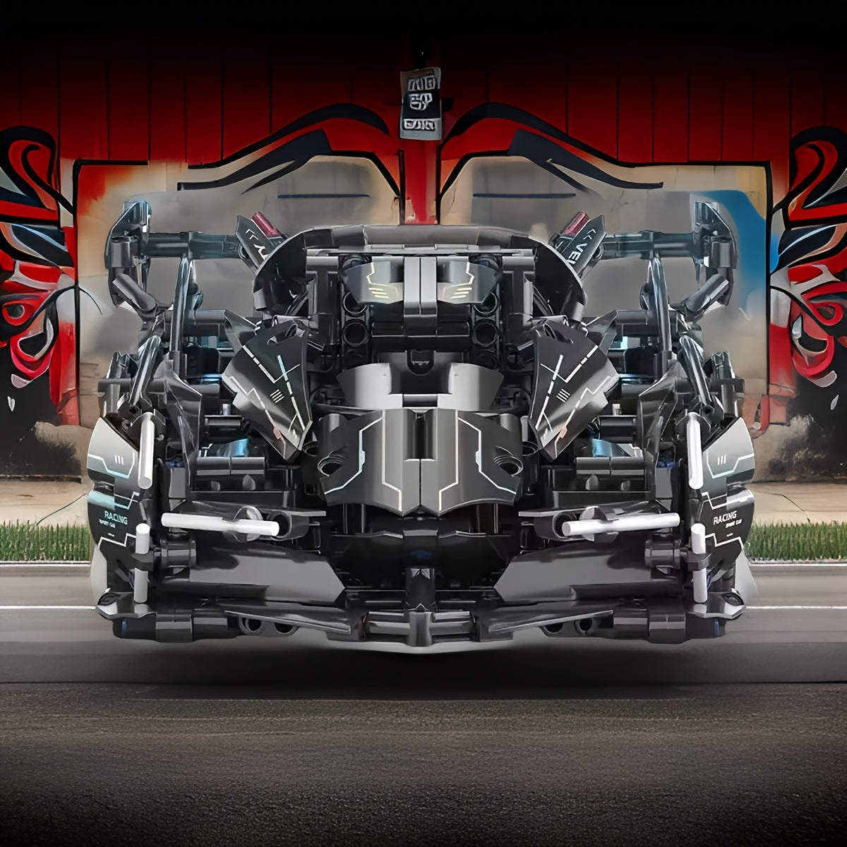 1314-Piece Black Sports Car Building Block Set for Adults and Teens