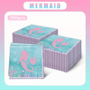 Servilletas de fiesta de sirena, juego de papel desechable para decoraciones de cumpleaños de niñas