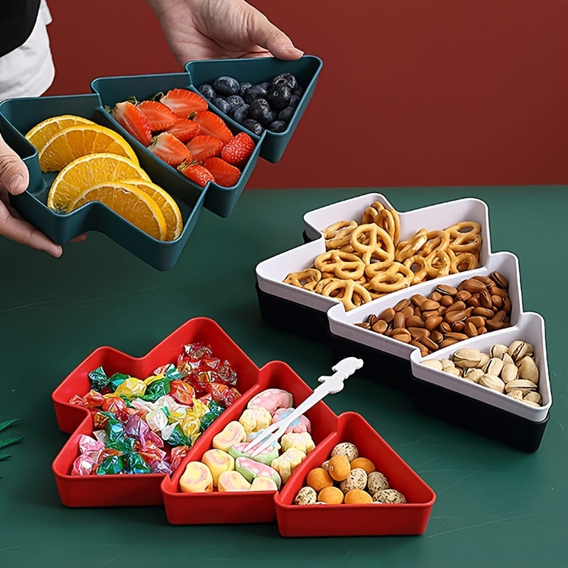 Plastic Christmas Tree Snack Tray for Parties and Gifting