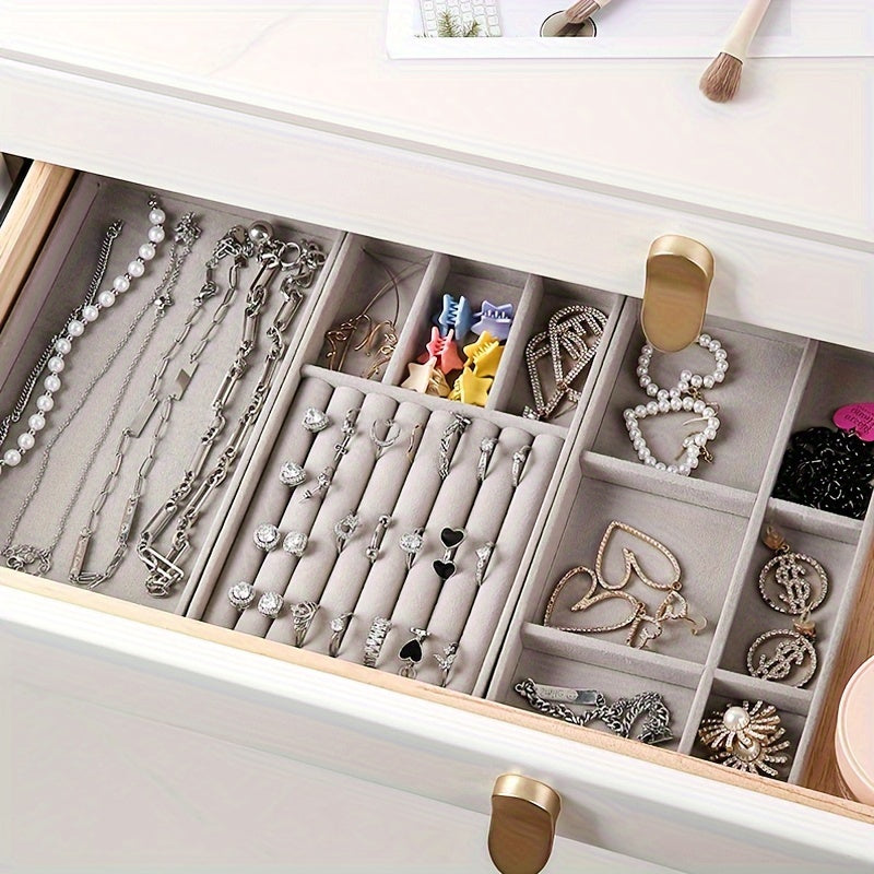 Набор из 2, 4 или 6 стелющихся органайзеров для хранения украшений из фланелевой ткани, ящики для колец, серег, браслетов, ожерелий