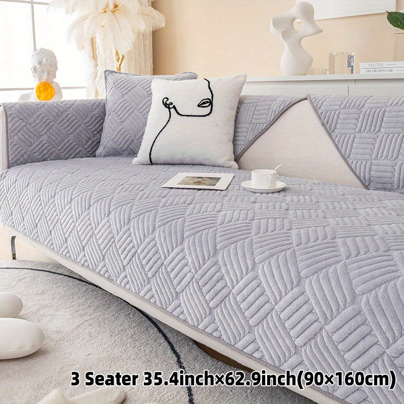 Velvet Sofa Cover Non-Slip Soft Cozy Machine Washable for Home Decor