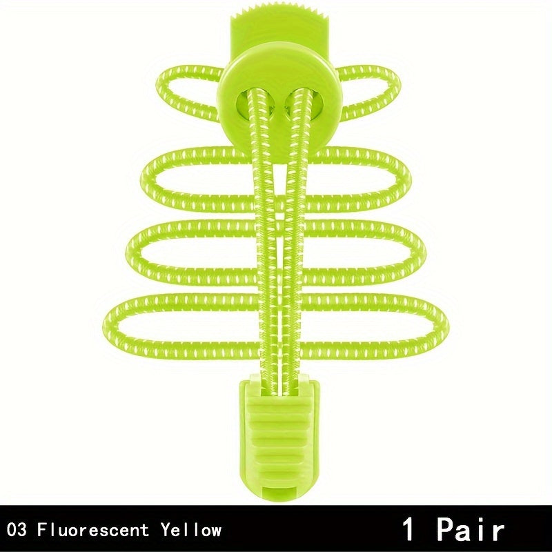 2 Pairs Elastic No Tie Shoelaces for Adults Sports Sneakers Rope Laces