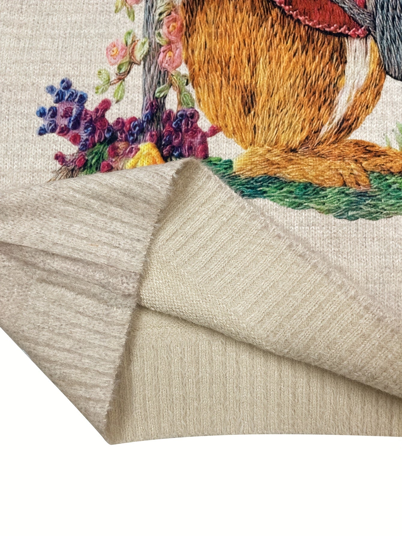 Suéter de invierno cálido para mujer talla plus con manga larga y estampado de conejito, jersey de punto