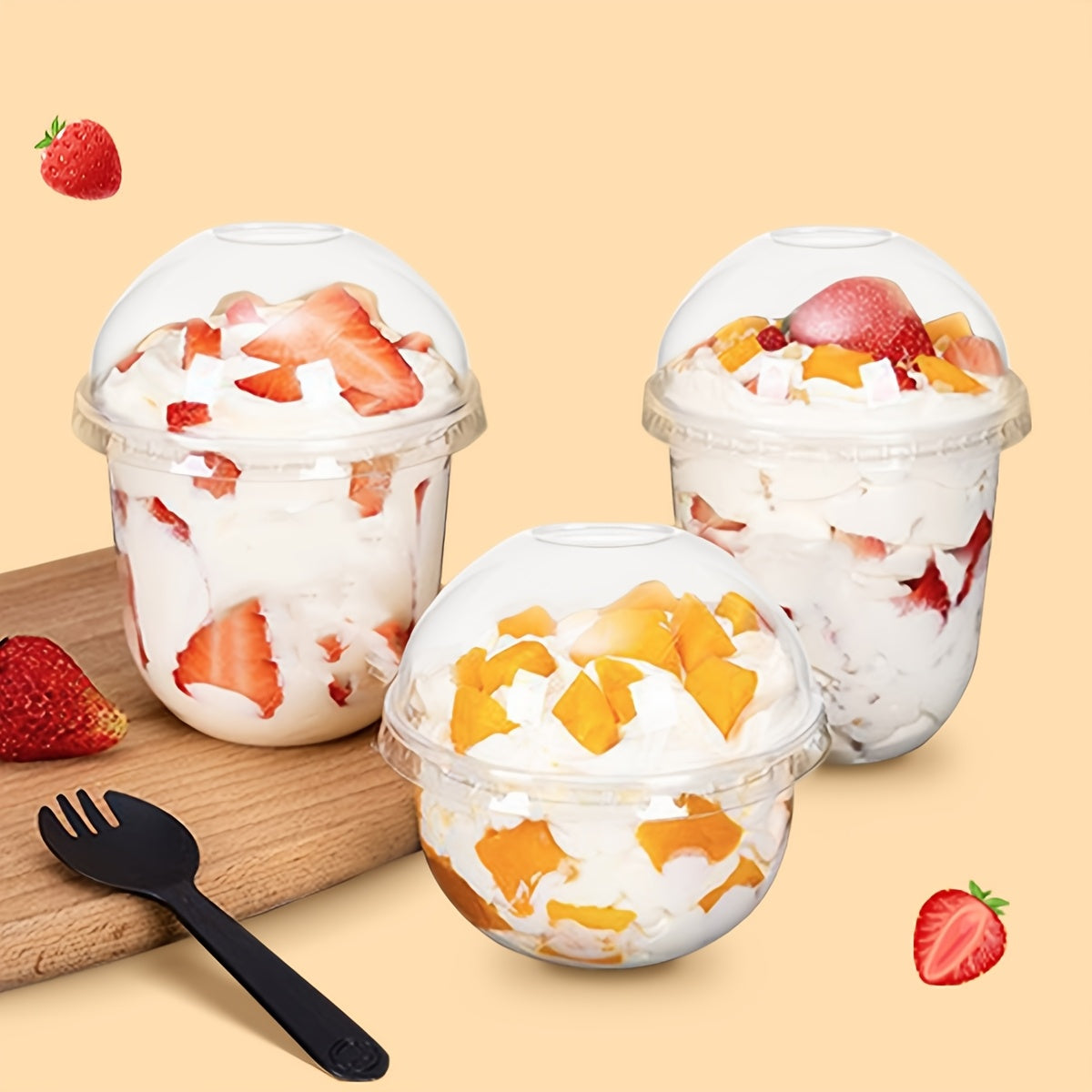 Pack of 10 20 50 8oz Clear Plastic Cake Containers with Dome Lids for Desserts