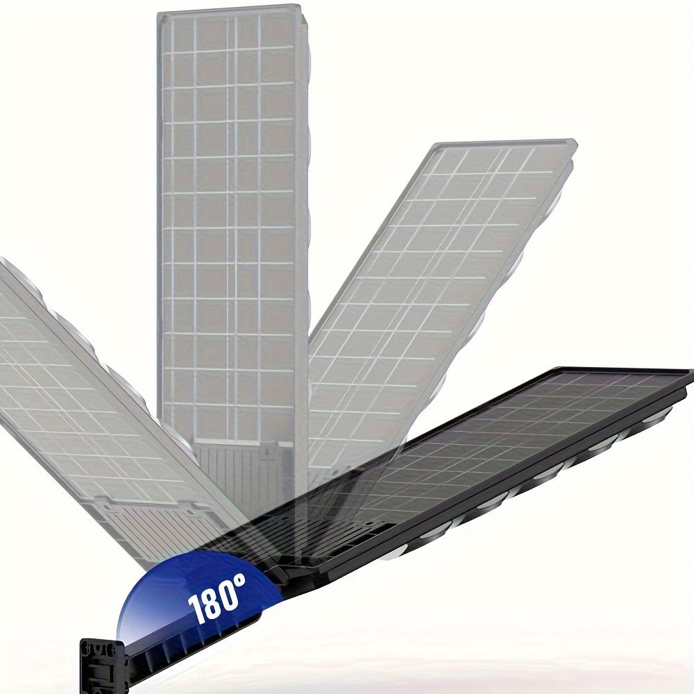 504LED Solar Street Light with Human Body Sensing Double Row High Beam Outdoor Garden Yard