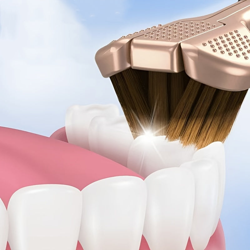 6-Pack Triangular 3D Manual Toothbrushes for Adults with Soft Nylon Bristles