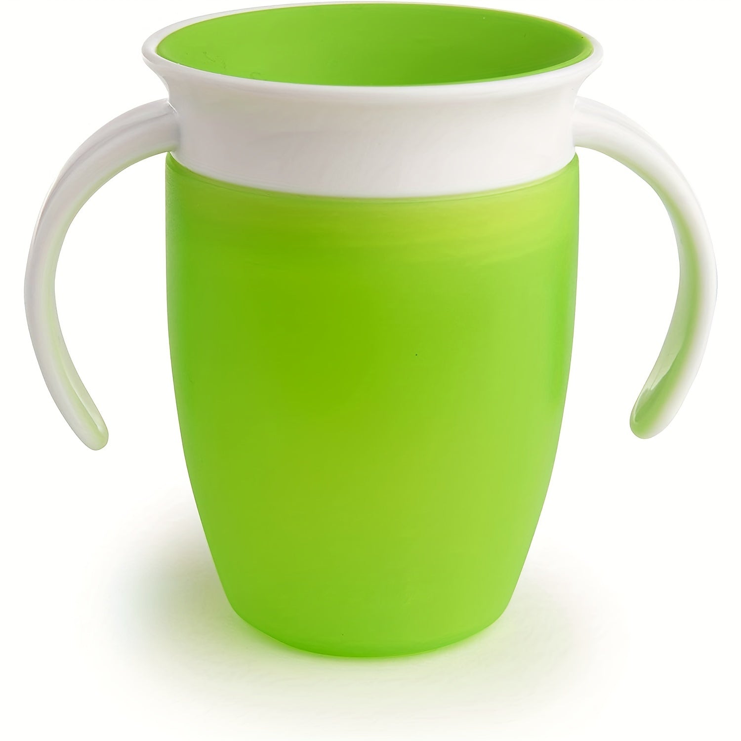 Pink and White Leak-Proof Training Cup for Young Children with Easy-Grip Handles
