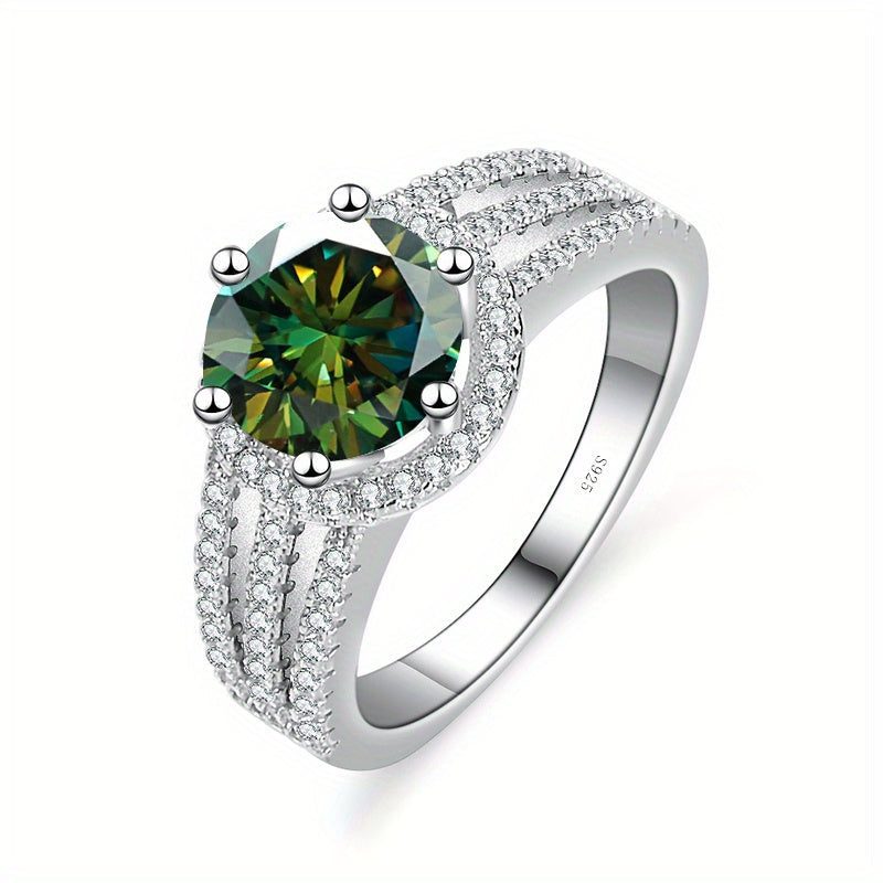 Koʻp rangli variantlari bilan Sterling kumushda moissanit vaʼda uzuklari, takliflar va sovgʻalar uchun