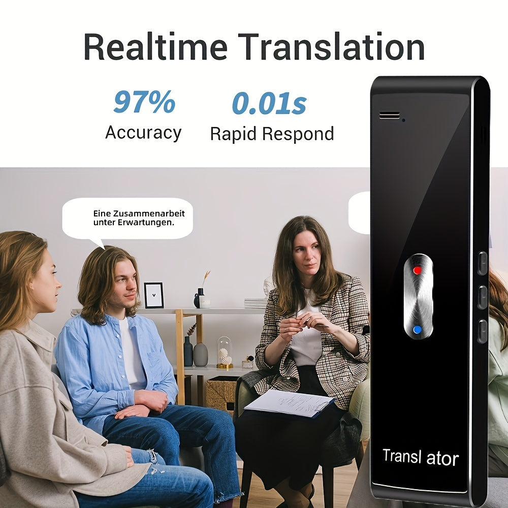 Real-Time 2-Way Voice Translator with 137 Languages USB Rechargeable Wireless for Travel Learning Business