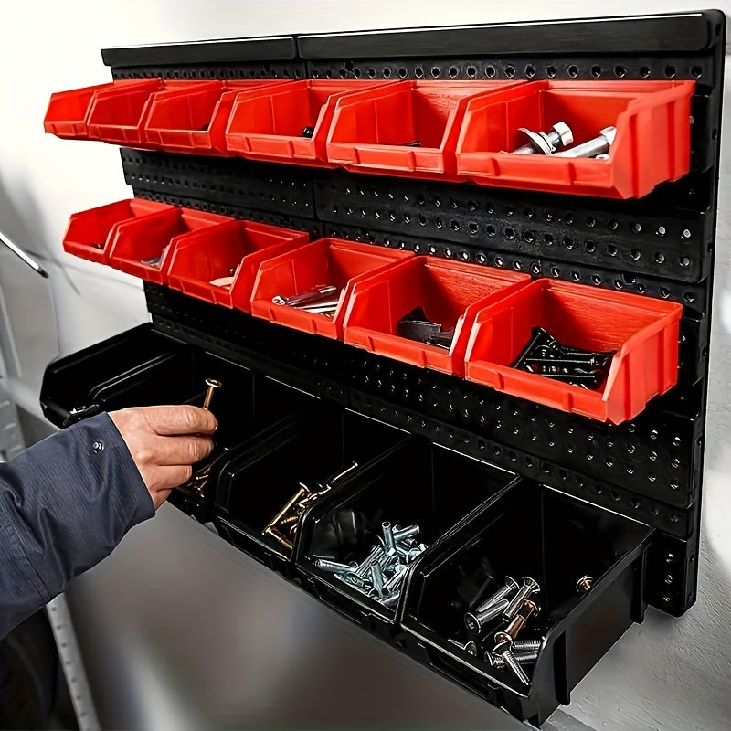 30pcs Wall Mount Garage Tool Organizer Storage Box for Sockets and Hardware