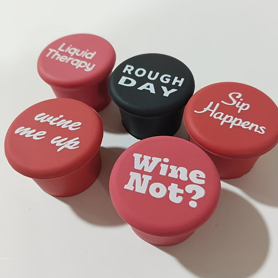 Silicone Wine Stopper with Funny Phrases for Festive Parties
