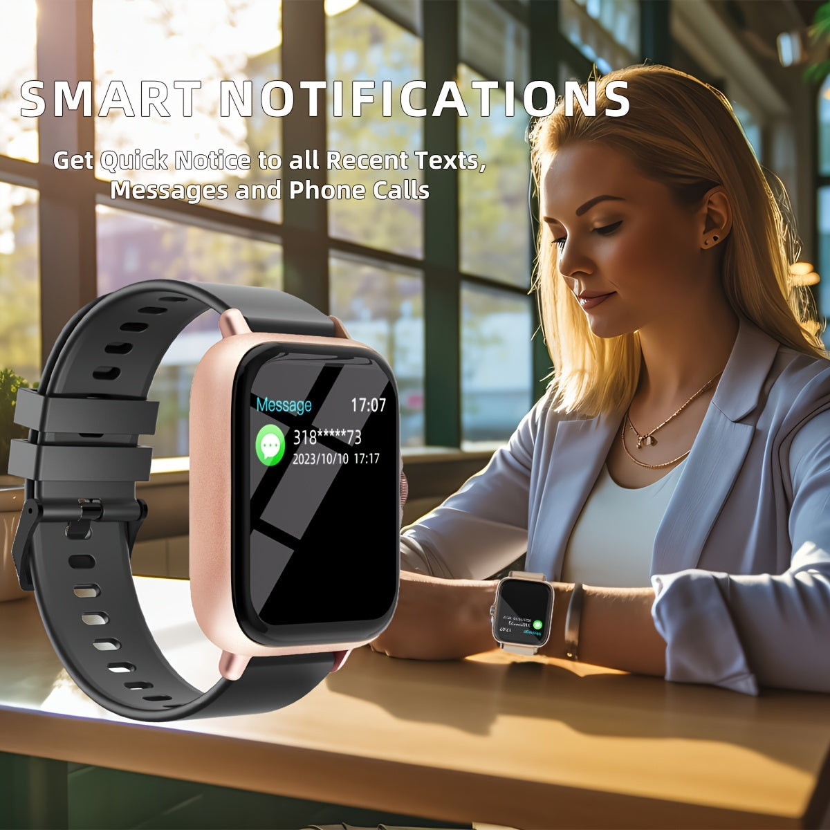 Women's Smartwatch with 4.65cm Touch Screen Fitness Tracker Pedometer for Android