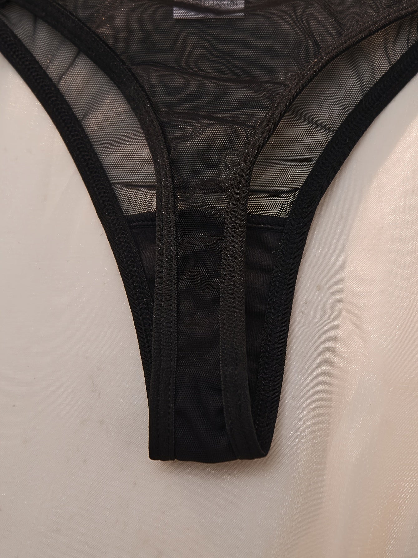 Black and Red Lace Lingerie Set Unlined Bra and Panties Breathable Thin Fabric