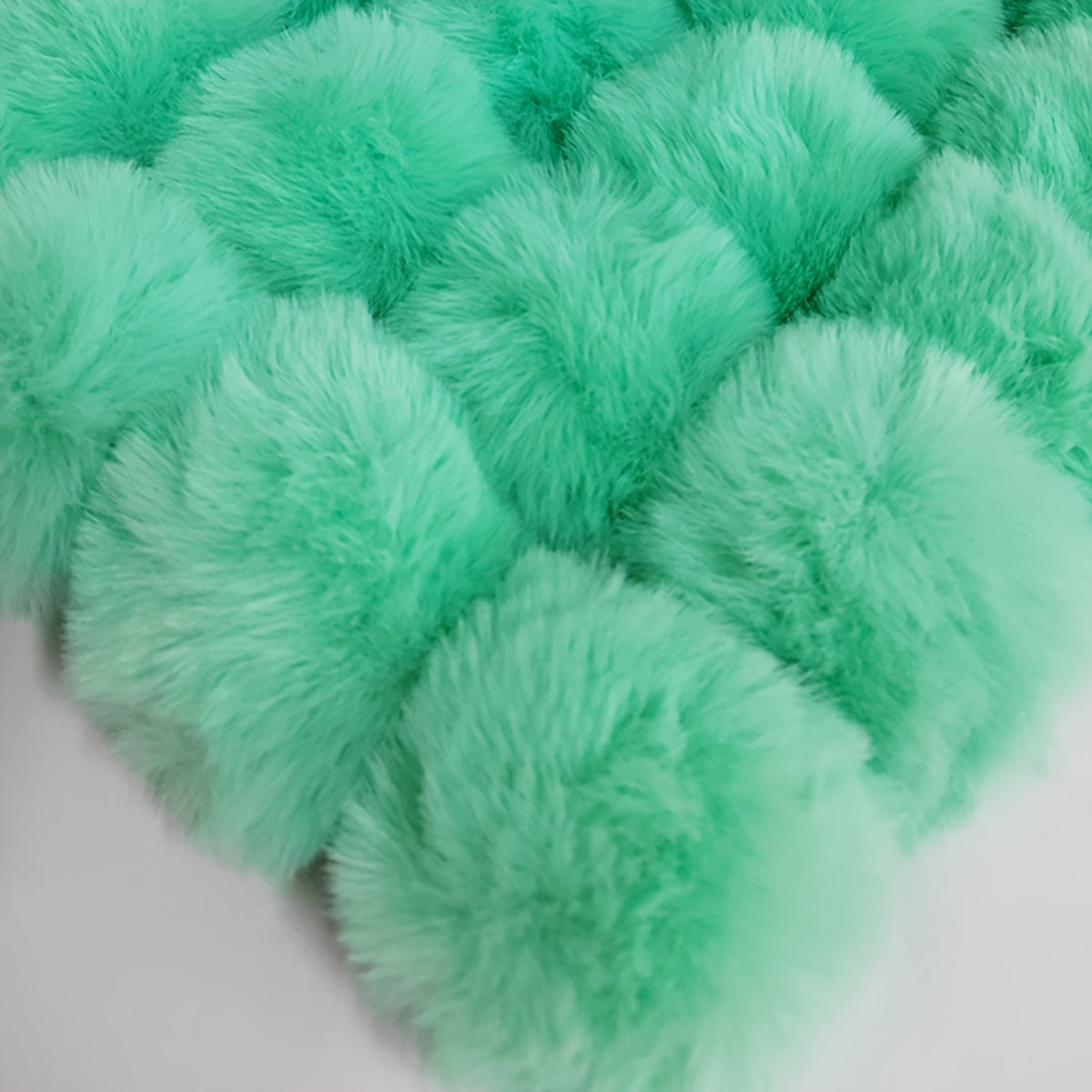 Set of 20 8cm Faux Rabbit Fur Pom Pom Keychains Fluffy Balls for Hats Bags and Accessories