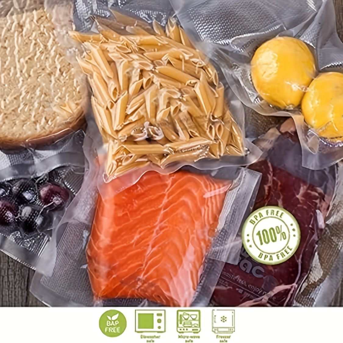 Vacuum Sealed Food Storage Bags 27.94x40.64 cm BPA-Free Pack of 100
