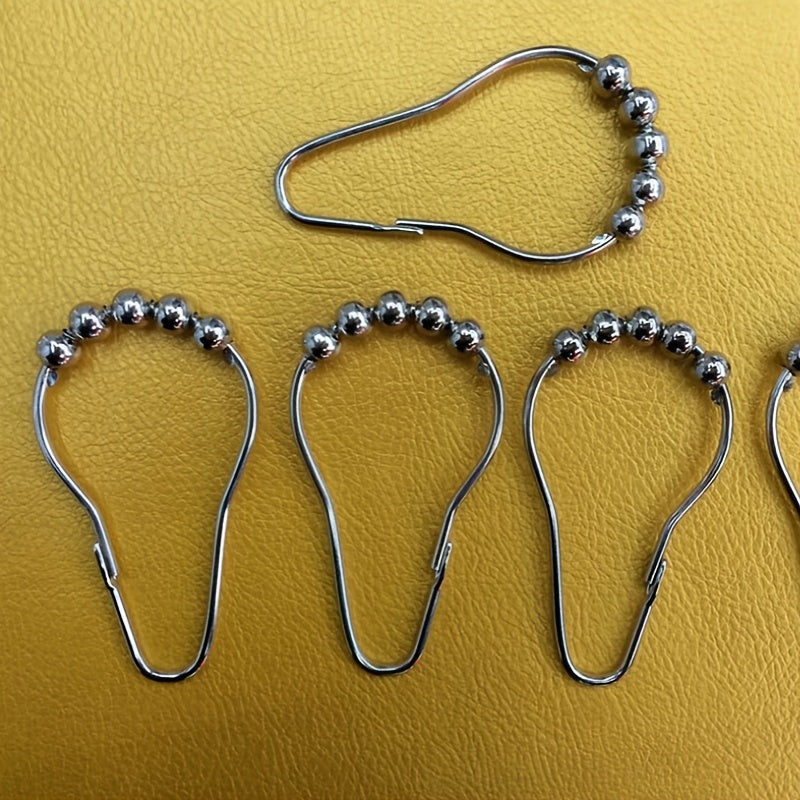 12 Stainless Steel Shower Curtain Hooks for Bathroom, Durable Easy Glide