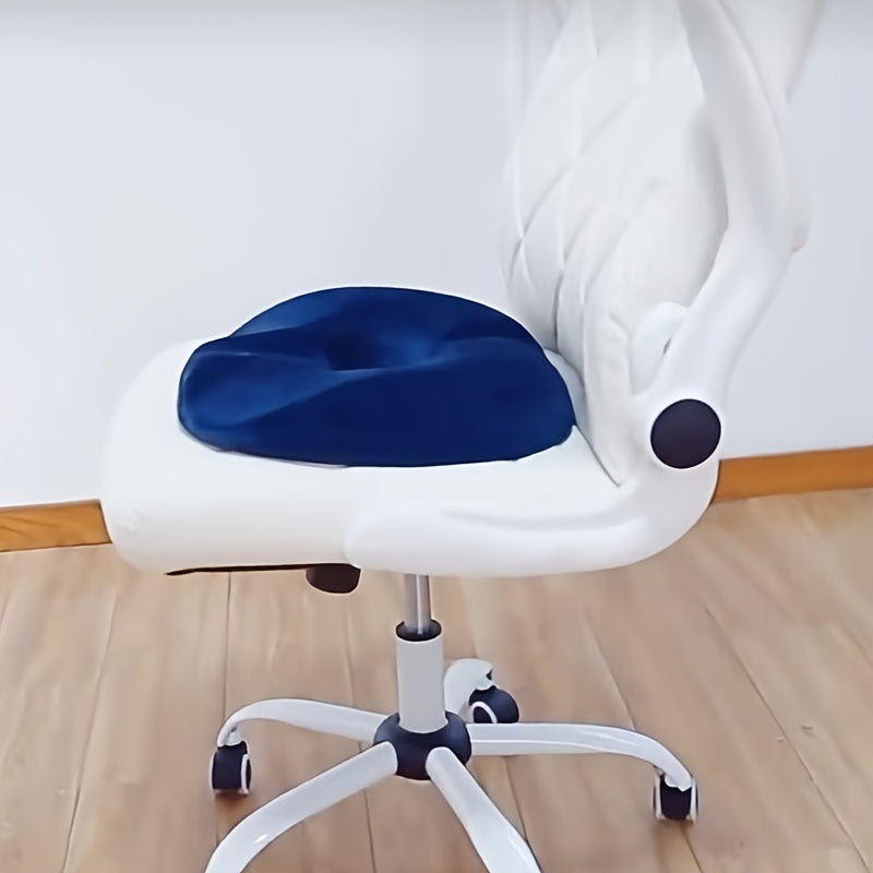 Memory Foam Seat Cushion Oval Blue Support for Office Car Yoga