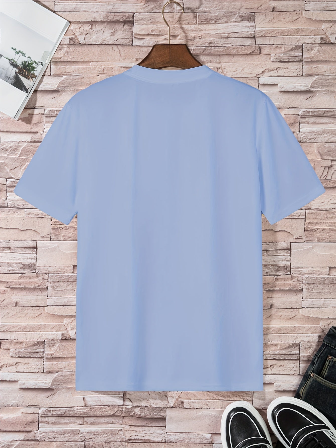 Men's Short Sleeve T-Shirt Set 3 Pieces Solid Polyester Casual All Seasons