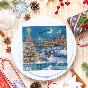 Christmas Tree Pattern Disposable Napkins Pack 2-Ply Eco-Friendly Paper for Holiday Dining
