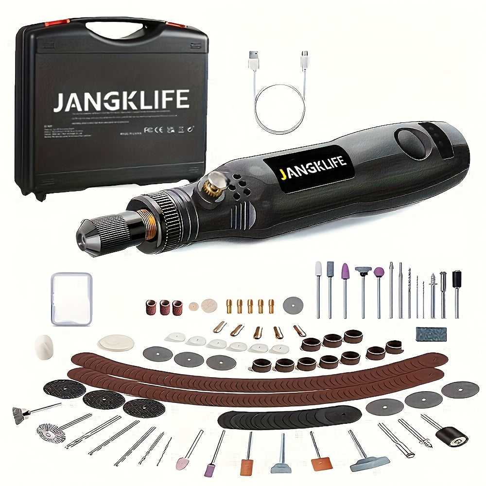 Mini Rotary Tool Kit with 3-Speed USB Rechargeable Grinder and Accessories