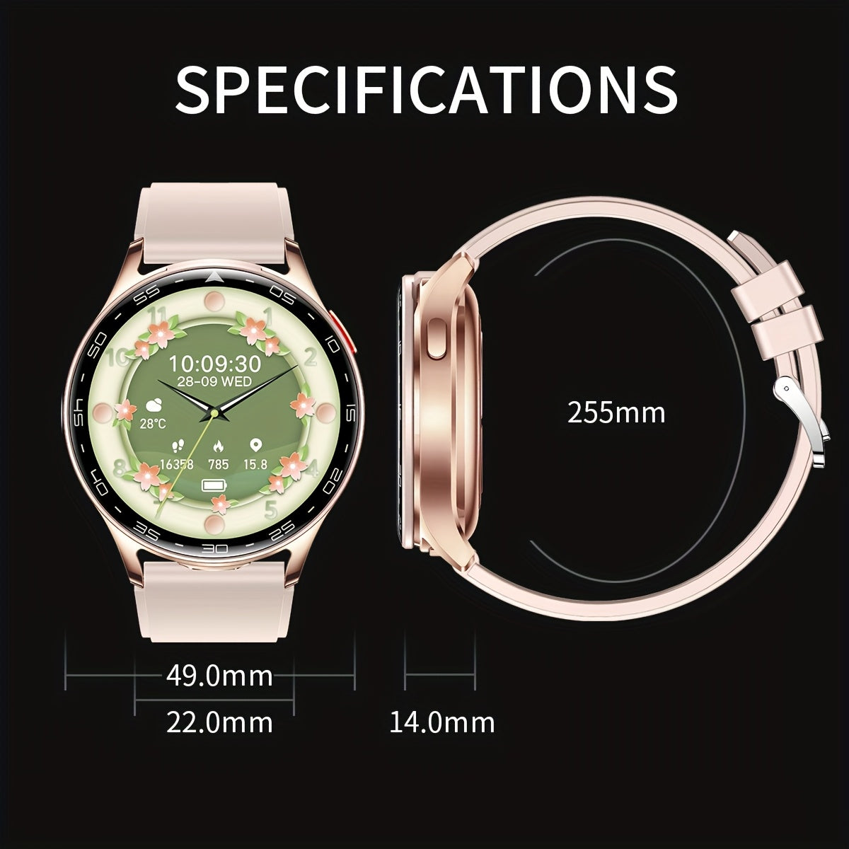Women's Smartwatch with Wireless Earphone Fitness Tracker Sports Modes Stylish Design