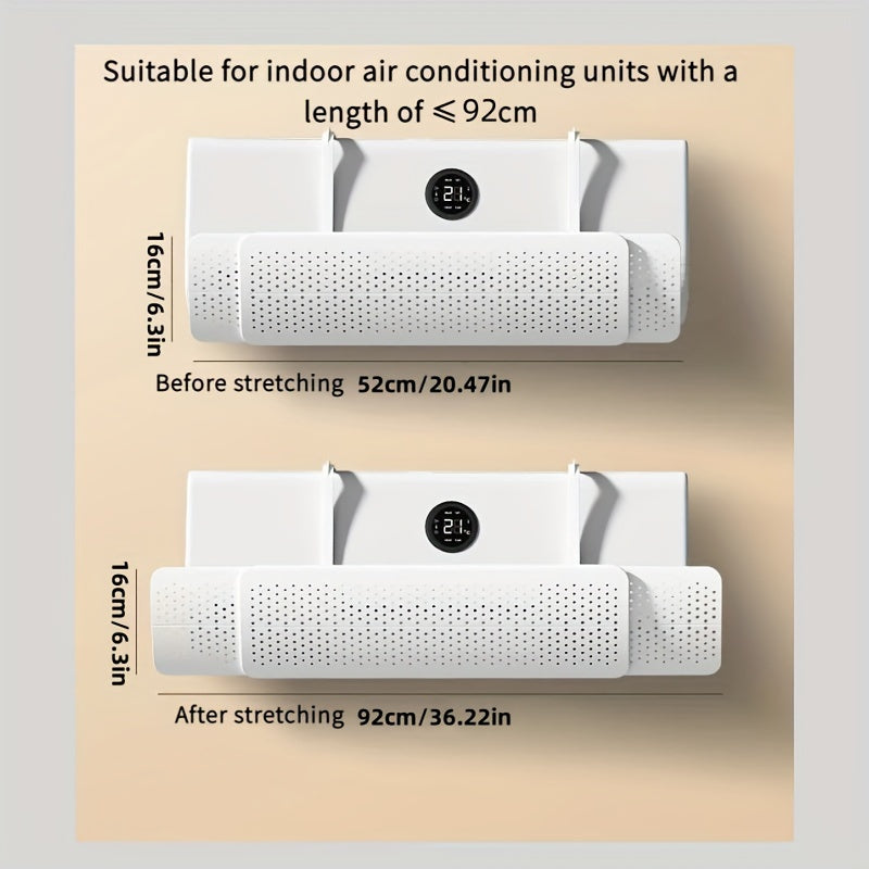 Регулируемый ветрозащитный экран для настенных кондиционеров - Не требует электричества - Универсальный выдвижной дефлектор кондиционера, препятствующий прямому обдуву