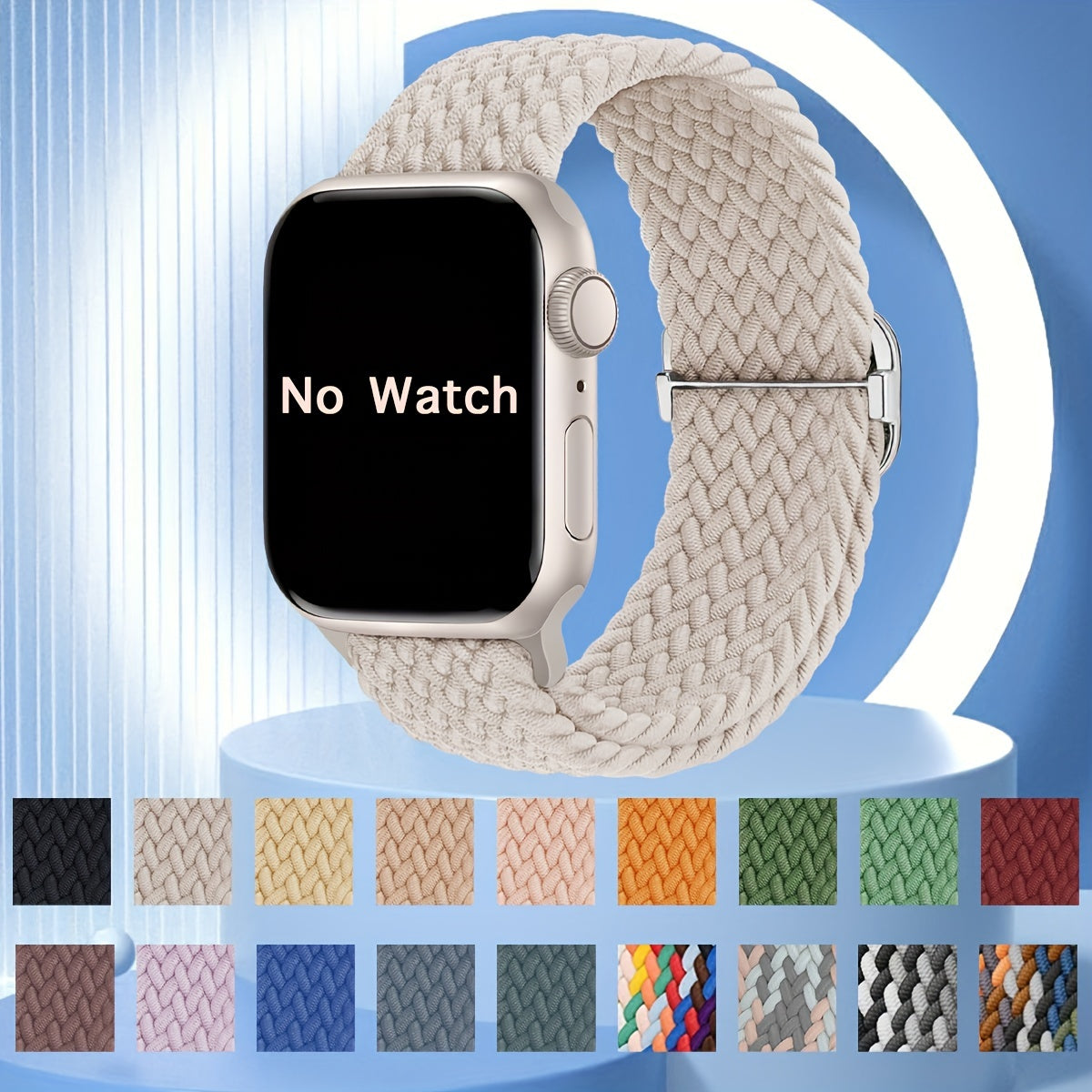 Correa de reloj inteligente trenzada de nylon elástica multicolor para IWatch