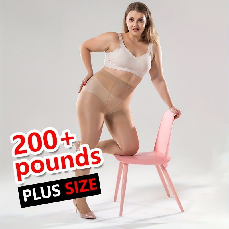 Women Plus Size Mesh Pantyhose Beige Nude 1-5 Pairs Over 200 lbs
