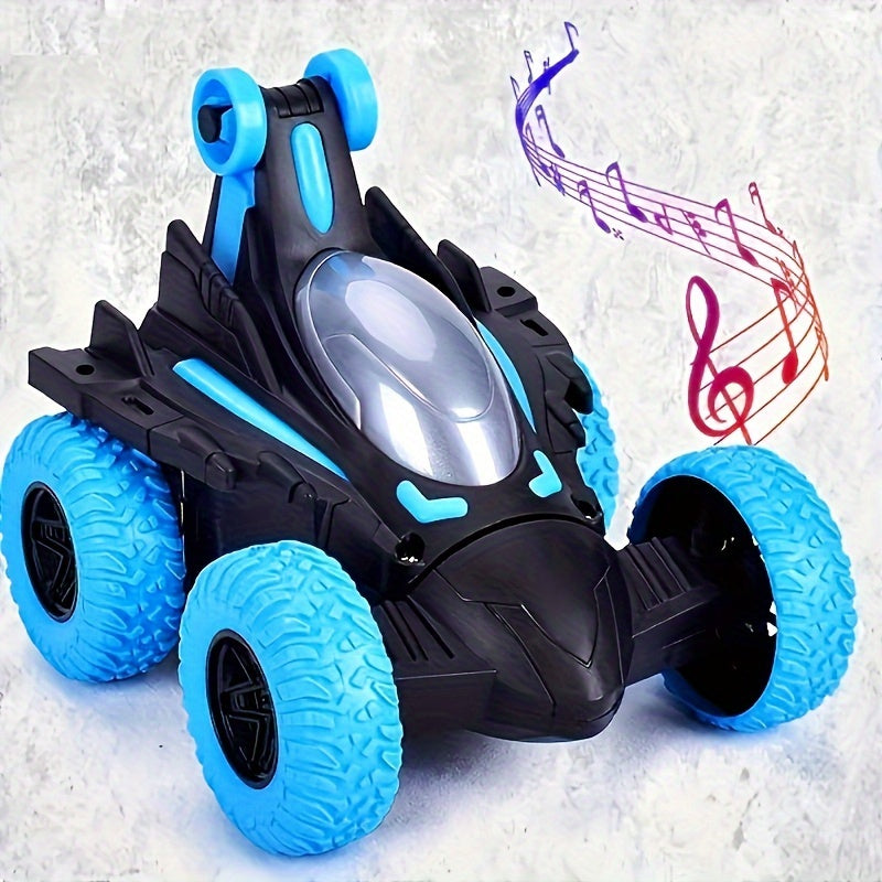 "Bolalar uchun 360-daraja aylanuvchi avtomobil o'yinchoq, chiroqlar va musiqa bilan, batareyada ishlaydigan plastikdan yasalgan, masofadan boshqarish pultiga ehtiyoj yo'q, o'g'il va qizlar uchun mos"